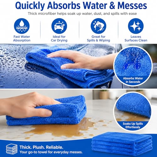 30 Pcs 16 x 16 Inch Microfiber Car Towels