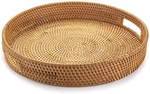 Rattan Round Serving Tray