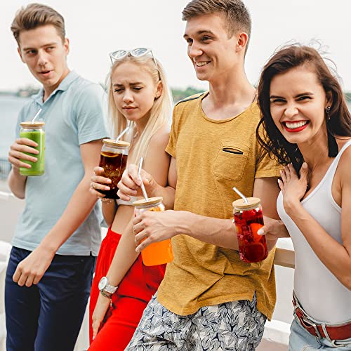 Glass Cups with Lid and Straw (8 Count)