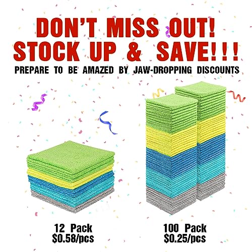Microfiber Cleaning Cloth 100 PK (100 Count)