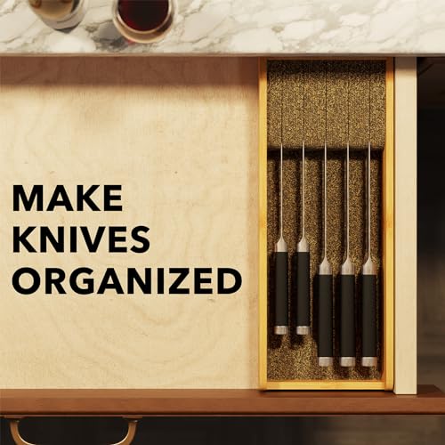 Knife Drawer Organizer Bamboo Insert Dock
