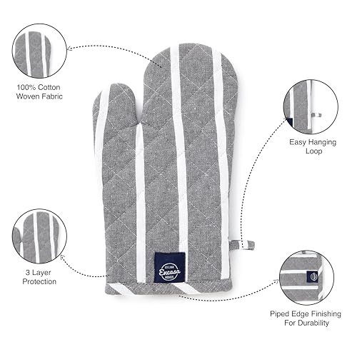 Oven Mitts Heat Resistant Kitchen Gloves (2 Count)