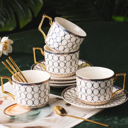 European Bone China Tea Cup Sets (12 Count)