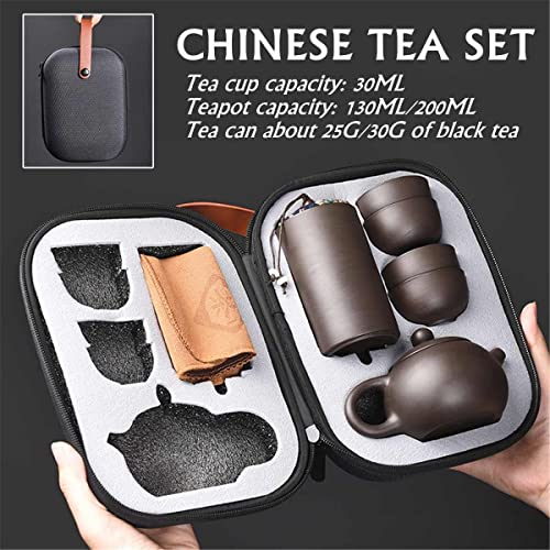 Teaware Sets Portable Teapot Tea Set Gift Purple Sand Tea Pot + 4 Cups + 1 Storage Bag Travel Drinkware Kitchen Tools