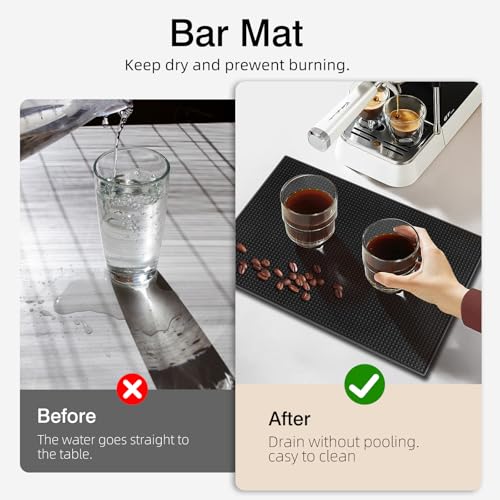 4 Pcs Black Bar Mats for Countertop