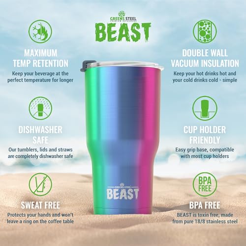 Beast 30 oz Tumbler Stainless Steel Vacuum Insulated Coffee Ice Cup Double Wall Travel Flask