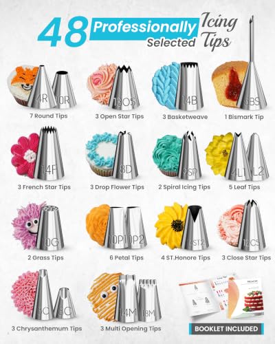 74PCs Icing Piping Bags and Tips Set
