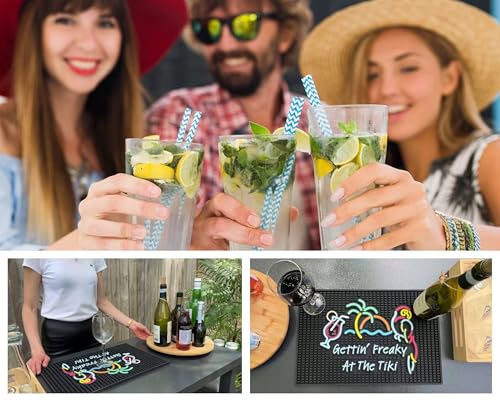 Gettin Freaky at The Tiki Bar Mat 18x12 in