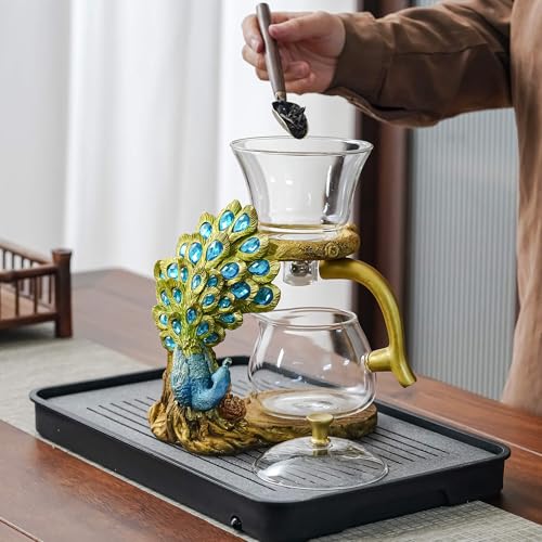 Glass Teapot Set with Infuser Semi Automatic Tea Set Magic Teapot (3 Count)