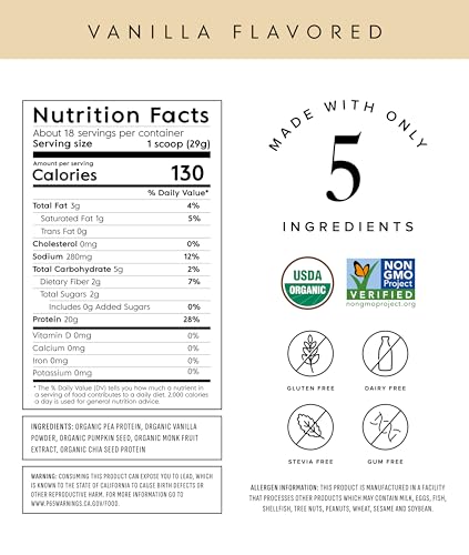 Organic Plant Based Protein Powder (18.09 Ounce)
