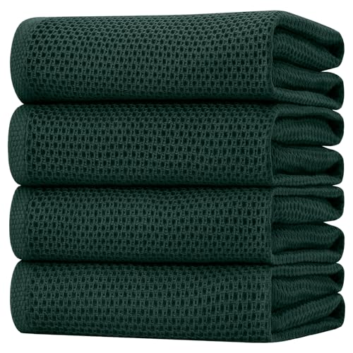 100% Cotton Oversized Waffle Weave Kitchen Towels 4 (4 Count)