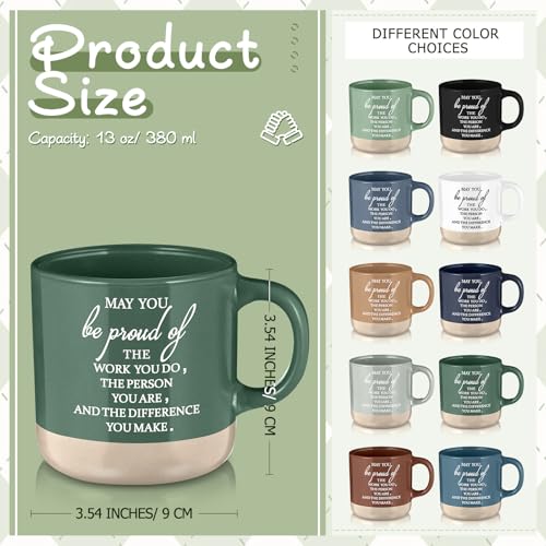 10 Pcs Thank You Mugs Bulk 13 oz Inspirational Ceramic Coffee Mugs May You Be Proud Appreciation Gift Back to School Gift for Teacher Nurse Employee Coworker Office Staff (10 Count)