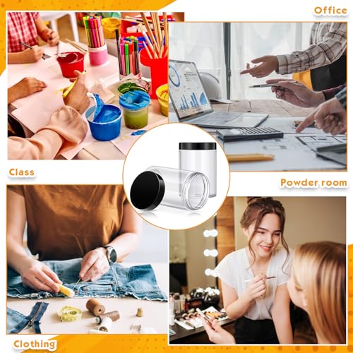 4 Pcs Plastic Jars Wide Mouth with Lids (4 Count)