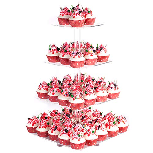 4 Tier Acrylic Cupcake Stand with Base