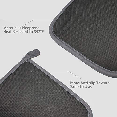 2Pcs Cotton and Neoprene Oven Pads Pot Holders with Pocket 8"x8.5" Dual (2 Count)