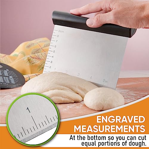 Stainless Steel Bench Scraper & Bowl Scraper Set for Baking