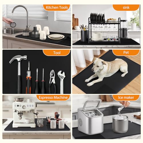 Coffee Mat Coffee Maker Mat for Kitchen Counter with Tamping Mat