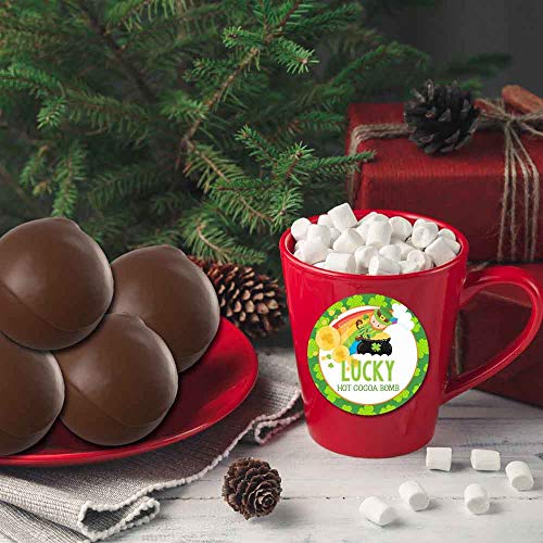 Lucky Leprechaun & Rainbow Themed Happy St. Patrick's Day Hot Cocoa Bomb Packaging Sticker Labels