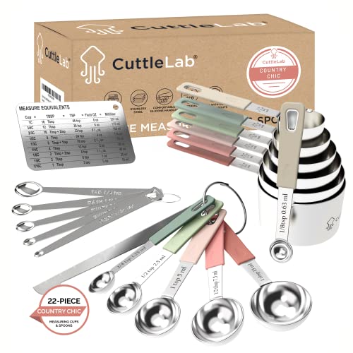 22 Piece Stainless Steel Measuring Cups and Spoons Set