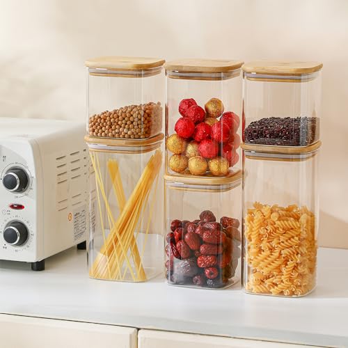 Glass Food Storage Containers with Lids 6 Pack (6 Count)