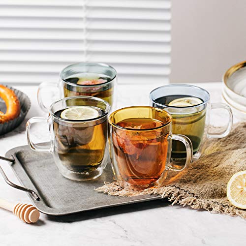BTaT Double Walled Glass Coffee Mugs (4 Count)