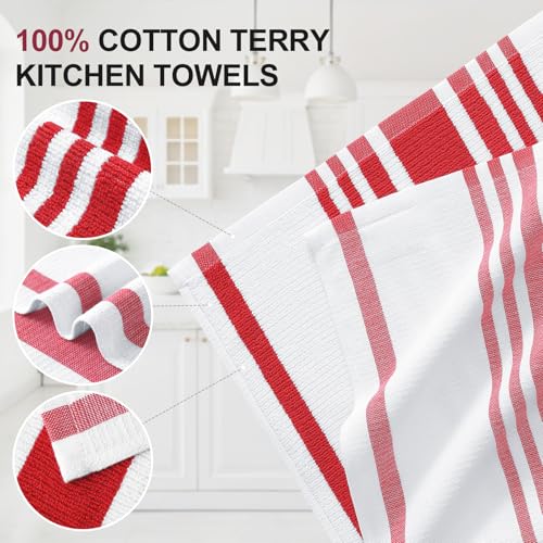 Premium Cotton Stripe Kitchen Towels 3 Pack (3 Count)