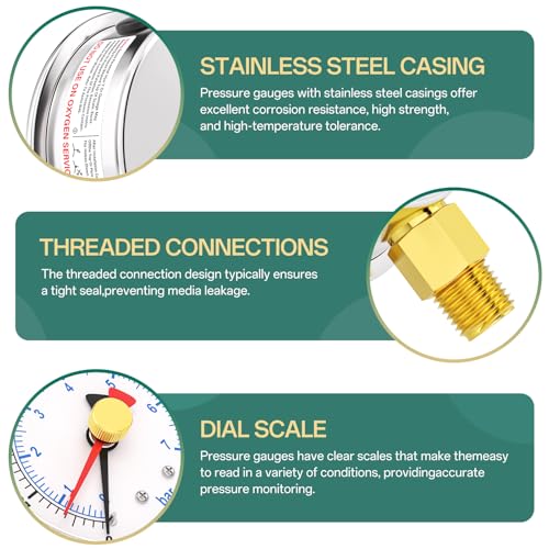 0 100PSI Stainless Steel with Reset Pointer Liquid Filled Pressure Gauge