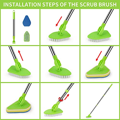 Extendable Scrub Cleaning Brush with Long Handle 35''