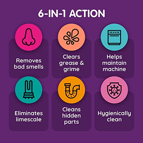 6-in-1 Dishwasher Cleaner | Natural Citric Acid Cleaning Formula | Limescale Removal | Grease Elimination | Eco-Friendly | Made in the UK | 50g (Pack of 2) (4 Ounce)