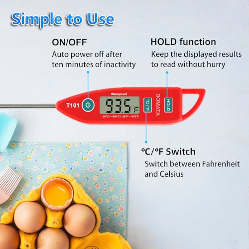 2 Pack Waterproof IPX7 Meat Thermometer (2 Count)