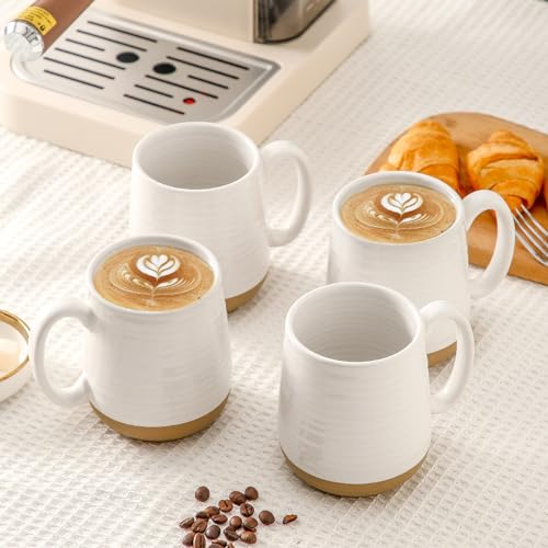 Large Ceramic Coffee Mugs Set (4 Count)