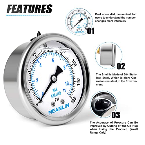 0~160Psi Stainless Steel 1