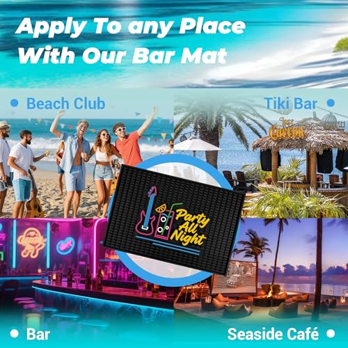 Neon Tiki Black Bar Mat 18 x 12 Inch