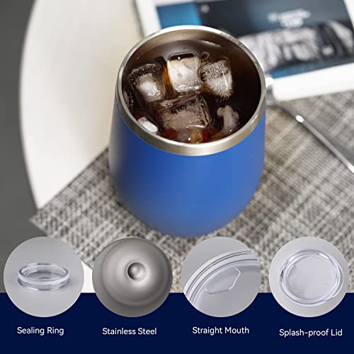 Stainless Steel Wine Tumbler Bulk with Lid (8 Count)