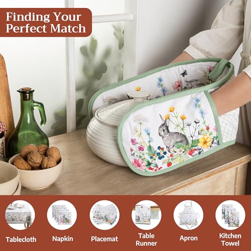 Double Oven Mitts 100% Cotton Double Oven Glove