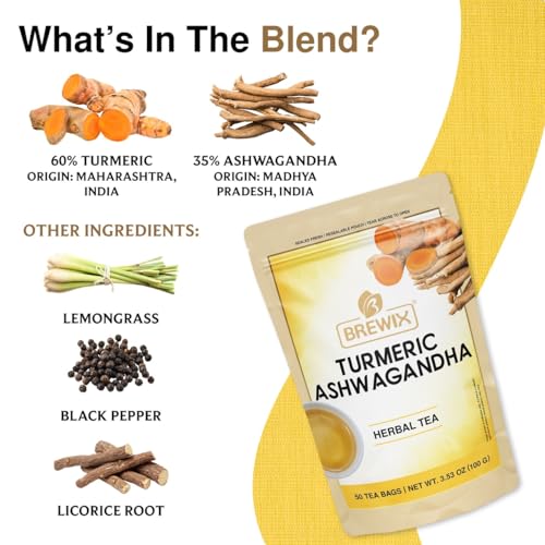Turmeric Ashwagandha Herbal Tea (50 Count)