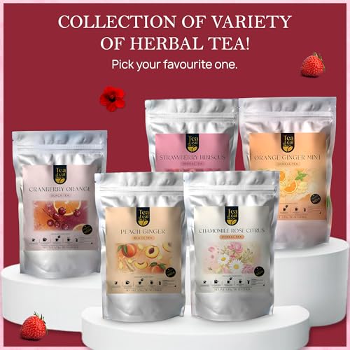 Tealeaf & Co. Strawberry Hibiscus Tea Bags Blended with Fresh Herbs and Spices (7.055 Ounce)