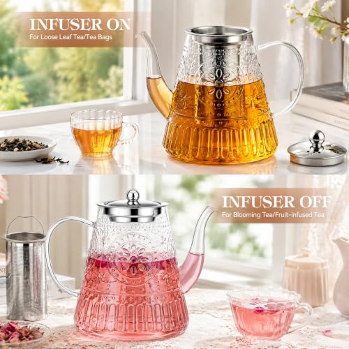 1500ml 52oz Large Glass Teapot