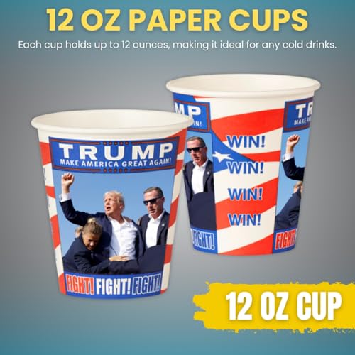 Trump Design Disposable Paper Coffee Cups (100 Count)