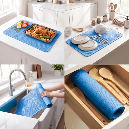 Silicone Dish Drying Mat for Multiple Usage