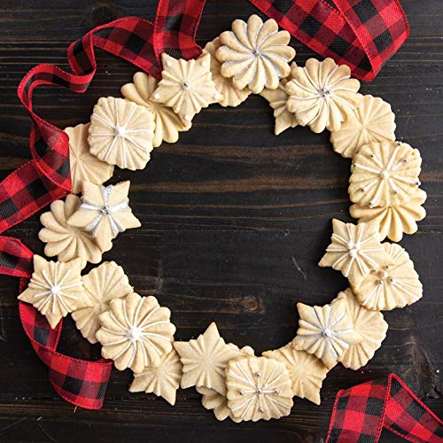 Pretty Pleated Cookie Stamps Silver Cast Aluminum with Wood Handles
