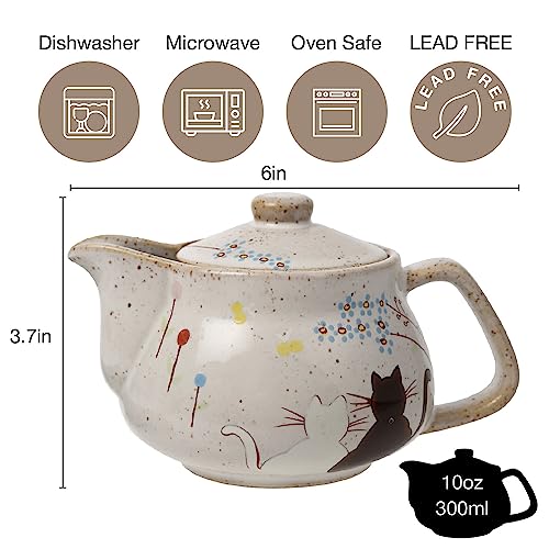 10oz Cat kyusu Kutani Yaki