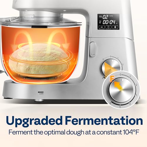 9-in-1 Stand Mixer with Fermentation & Timer, 7.5-Quart, Silver