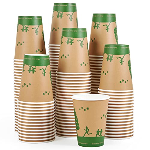 12 oz Compostable Paper Coffee Cups with PLA Lined (240 Count)