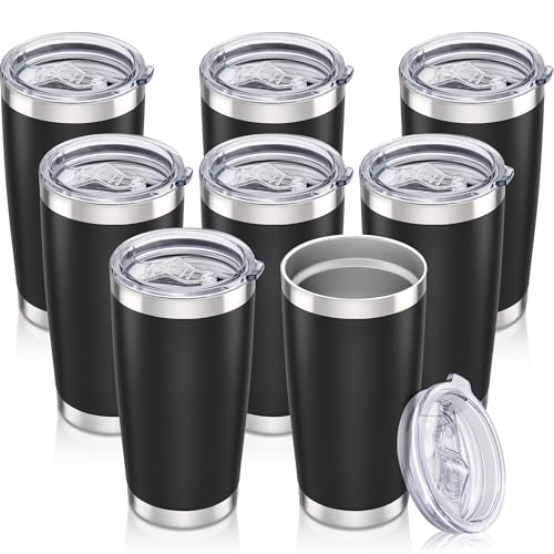 20 oz Tumbler with Lid Stainless Steel Insulated Tumblers Bulk Cups Mug (8 Count)