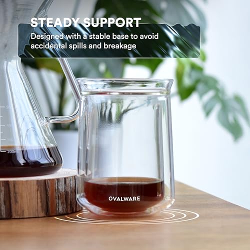 Double Wall Single Lip Insulated Glass Cup (2 Count)