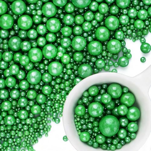 Green Pearl Sprinkles for Cake Decorating (4.6 Ounce)