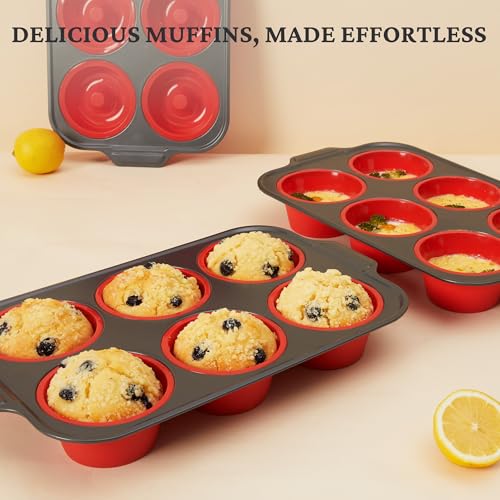 Jumbo Silicone Muffin Pan with Metal Frame