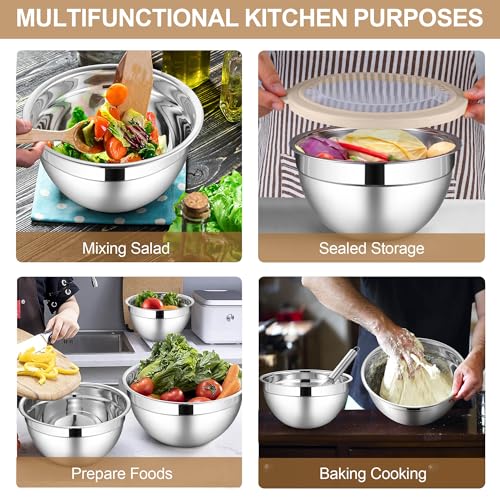 6 PCS Mixing Bowls with Visible Lid (12 Count)