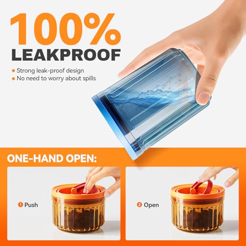 6 Pack Small Food Storage Containers with Airtight Snap